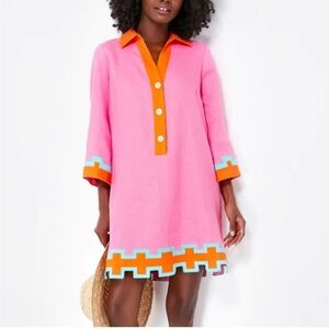 Peony Pink and Tangerine Collier Dress Tuckernuck x Atlantic-Pacific$260Size: XS